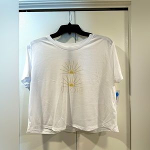 Vuori Crop White Tee-Brand New Medium